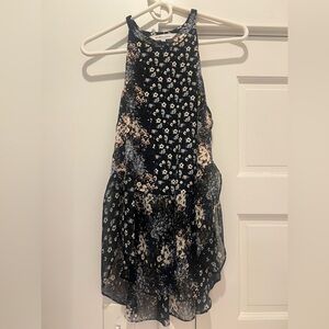 BCBGeneration Floral Halter Blouse - Black